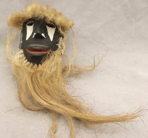 INDIGENOUS YAQUI MEXICAN OR NATIVE AMERICAN "PAHKO'OLA" DANCE MASK, - Height (excluding "hair") is