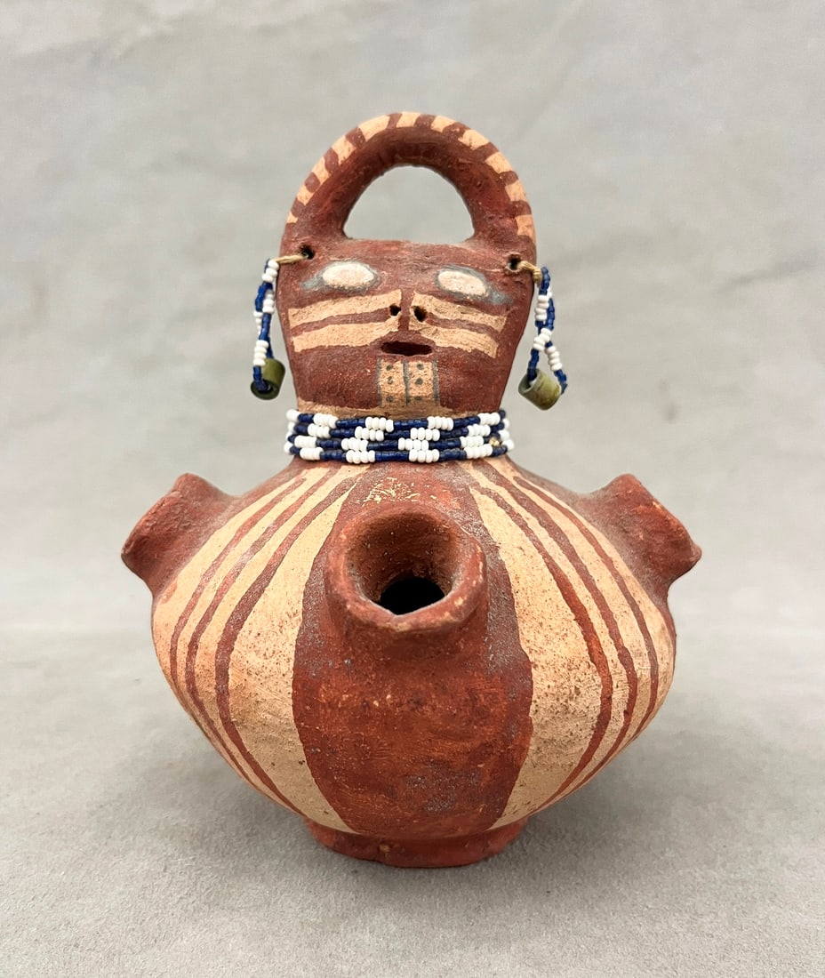 NATIVE AMERICAN MOHAVE ALBUQUERQUE DECORATED JAR OR EFFIGY VESSEL, (1 of 10)