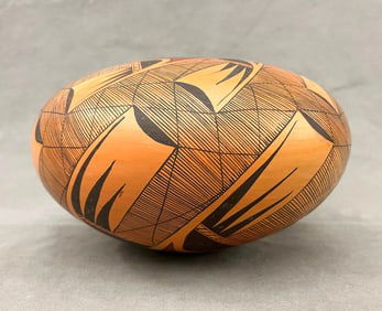 SIGNED PRISCILLA NAMINGHA NAMPEYO HOPI-TEWA POLYCHROME SIGNED SEED JAR-STYLE BOWL, HOPI RESERVATION