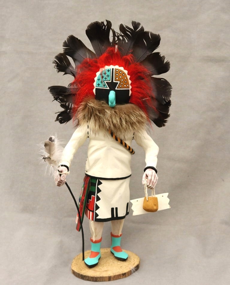 SIGNED LEO LACAPA JR. KACHINA DOLL FROM PUEBLO NATIVE TRIBE, - Height: 17 inches. (1 of 20)