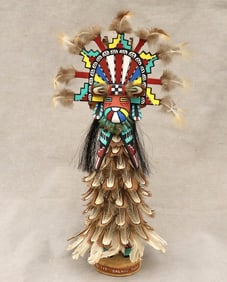 SIGNED WILLIAM LOMAYAKTEWA KACHINA DOLL FROM PUEBLO NATIVE TRIBE.