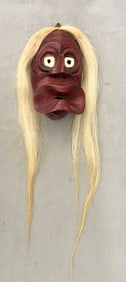 NATIVE AMERICAN CAYUGA IROQUOIS FALSE FACE MASK, - Height: (excluding hair): 12.5 inches.