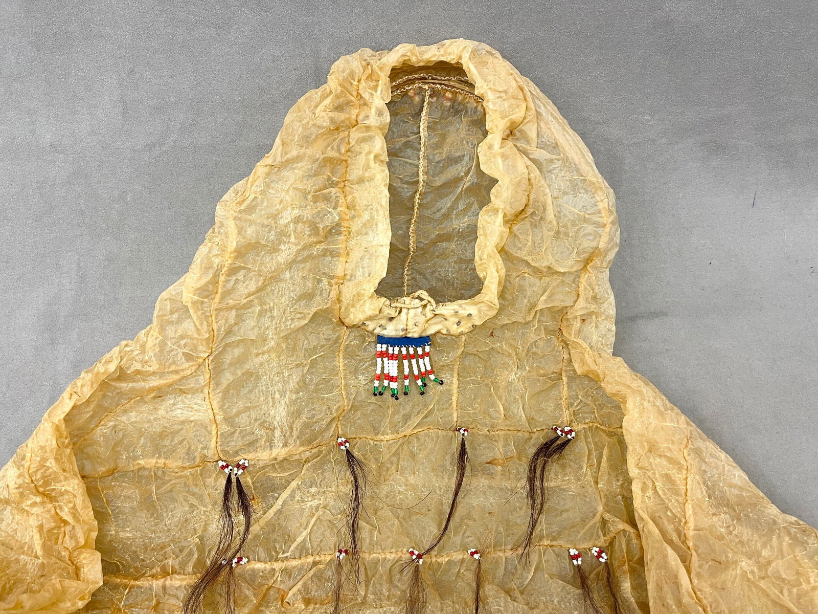 ALASKA NATIVE TRADITIONAL GUT SKIN PARKA, KAMLEIKA OR IMARNIN, - Height: approx. 45 inches. (1 of 20)