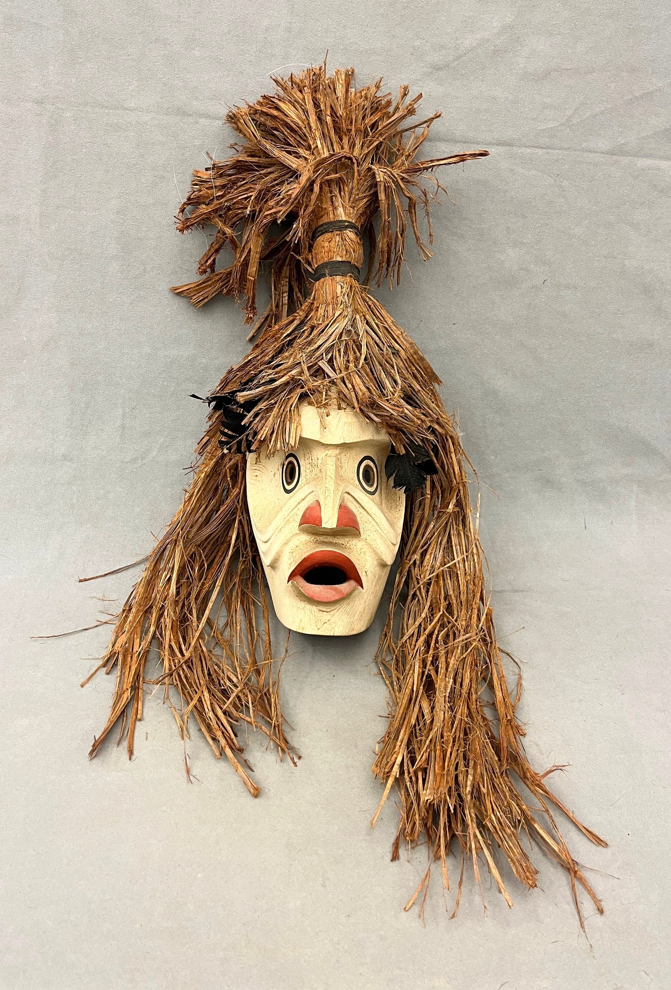 NORTHWEST COAST FIRST NATIONS WILD MAN POOKMIS MASK, - Length (including headdress): Approx. 36 (1 of 8)