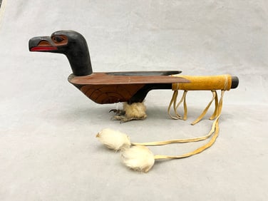 PACIFIC NORTHWEST COAST HAIDA RAVEN RATTLE, - Length: 20 inches.