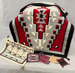 SIX ASSORTED AMERICAN SOUTHWEST NAVAJO (DINE) BLANKETS OR RUGS,