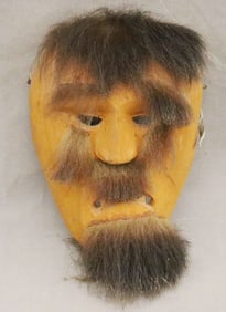 SIGNED ADAM WELCH CHEROKEE CARVED WOOD BOOGERMAN MASK,