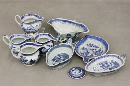 NINE PIECES CHINESE CANTON PORCELAIN.