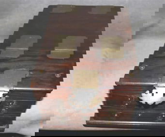 ANTIQUE CHINESE TRAVELING BRIDE'S BOX, - H: 8 1/4 in. D: 15 3/4 in. W: 11 1/2 in.