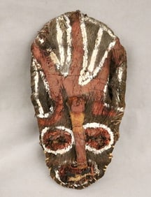 ZAMBIAN LUVALE MAKISHI MASQUERADE MUKANDA MASK, - Height: 16 inches.