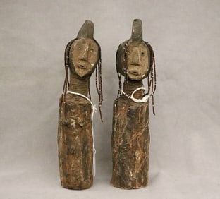 SUDANESE NILOTIC ETHNIC GROUP DINKA DOLLS. - Height: 12 inches.