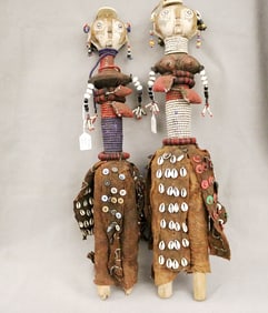 NAMIBIAN AMBO PEOPLE FERTILITY DOLLS. - Height: 27.5 inches.