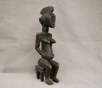 MALIAN MENDE PEOPLE BAMBARA FEMALE FIGURE, - Height: 15 inches.