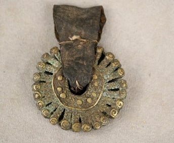 MALIAN DOGON DOGON SUN PENDANT AMULET, - Length: 4 inches.