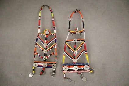 KENYAN MAASAI BEADED EARRINGS. - Length: 9 inches.