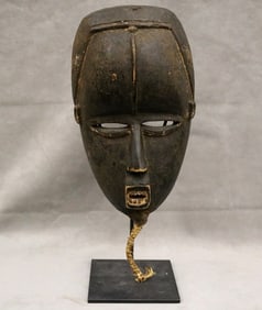 IVORY COAST BETE GRE MASK. - Height:  18 inches (including base).