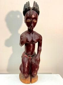 IVORY COAST BAULE FETISH ANCESTOR FIGURE. - Height: 19 inches.