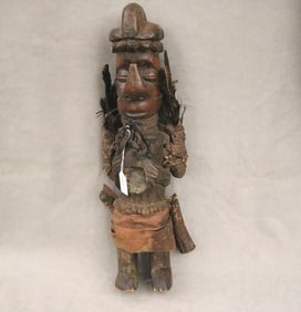 CONGOLESE YAKA PEOPLE NKISI KITEKI POWER BITEKI FIGURE. - Height: 20 inches.