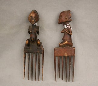 CONGOLESE LUBA COMBS, - Length: 12.25 inches.