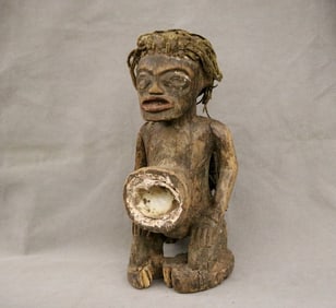 CONGOLESE KONGO PEOPLE NKISI NKONDI FETISH FIGURE. - Height: 14 inches.