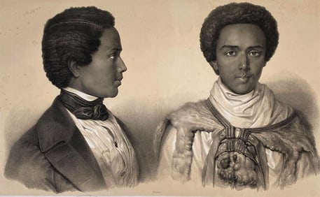 THEOPHILE LEFEBVRE (French, 1811 - 1860). Double Portrait of Mahdara Qal Tawalda Madhen, an