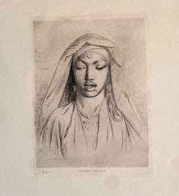 JEAN LEON GEROME (French, 1824-1904). Tete de Negresse du Hedjaz (Head of a Negress of Hejaz), circa