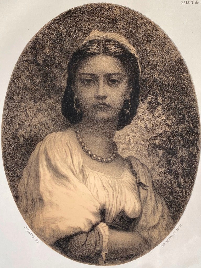 EUGENE LOUIS PIRODON (French, 1824-1908). Perle Noire (Black Pearl), circa 1869, Lithograph printed (1 of 18)