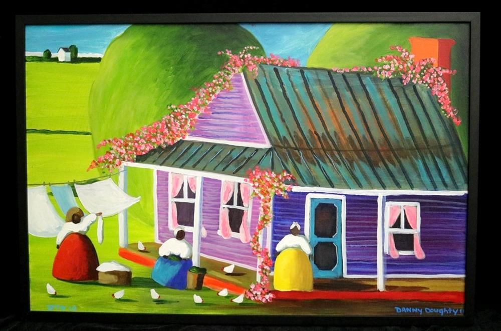 DANNY T. DOUGHTY (American, Contemporary; act. Maryland Eastern Shore). "Washday with Three Black (1 of 20)