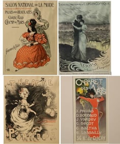 FOUR SMALL-SCALE FRENCH LITHOGRAPHIC POSTERS, 19TH / 20TH century. - various mat openings; approx: 9