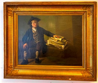 FOLLOWER OF JAN JOSEPH HOREMANS I (Dutch, 18th century). A Man Seated Beside a Sheaf of Papers, Oil