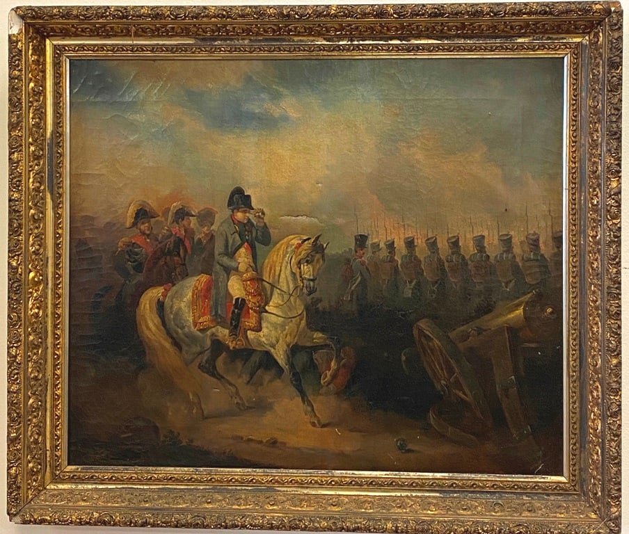 FRENCH SCHOOL (19th century). Napoleon Bonaparte and his Etat Major advancing into battle, (for (1 of 15)