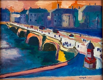 ALBERT MARQUET (French, 1875 - 1947). Le Pont-Neuf, 1906, Oil on board. Signed and dated lower right