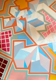 JUDITH SELIGSON (American, born 1950). Geometric Abstraction, 1989, Oil on Linen. Signed and dated