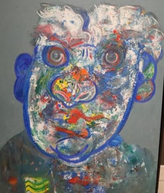 ROBERT BEAUCHAMP (American, 1923-1995). "Man in blue", 1988. Signed lower right and dated '88. Oil