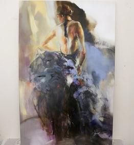 ANNA RAZUMOVSKAYA (Russian / Canadian, born 1962). Sapphire Momento, Hand embellished giclee. Signed