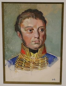 ERNST LIEBENAUER (Austrian, 1884-1970). Joseph Radetzky von Radetz, Watercolor portrait of Austrian