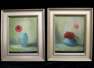 MARTHA LECHNER SPAK (Contemporary, 20th century). Two Works: Through the Glass I and II, Oil on