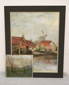 CONTINENTAL SCHOOL (Late 19th / early 20th century). Two works: A Northern Village and