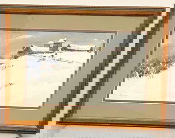 BOGOMIR BOGDANOVIC (American / Yugoslavian, 1923-2011). Peaceful, Isolated Rural Life Blanketed in