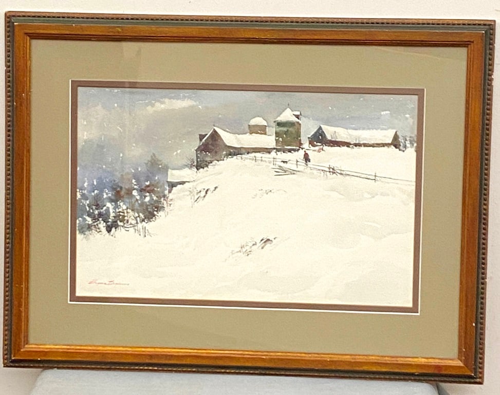 BOGOMIR BOGDANOVIC (American / Yugoslavian, 1923-2011). Peaceful, Isolated Rural Life Blanketed in (1 of 19)