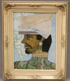 AMERICAN SCHOOL (20th century). General with a Tear Rolling down his Cheek, Mixed media on paper