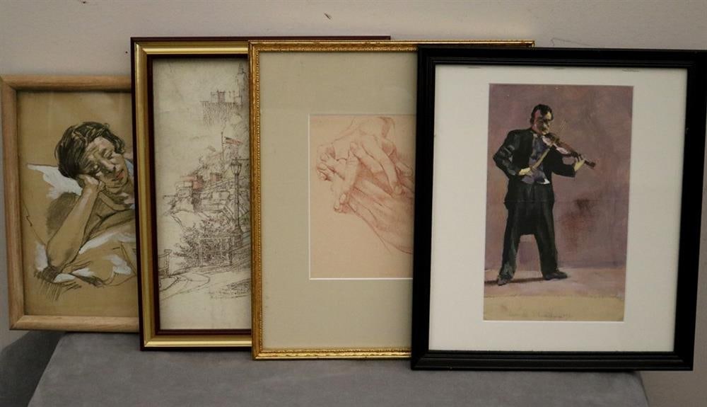 TED SETH JACOBS (American, 1927 - 2019). Four works: "Woman Reading a Book," "Central Pak, NY," (1 of 20)