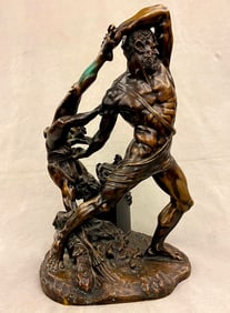 AFTER ANTONIO CANOVA (Italian, 1757-1822). Hercules and Lichas, 19th century bronze statue.