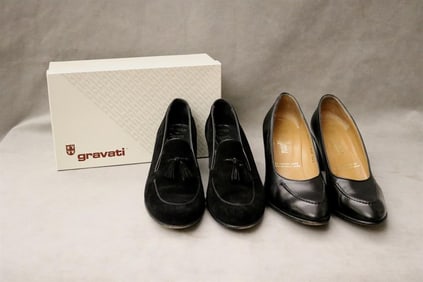 TWO PAIRS LADY'S GRAVATI SHOES .