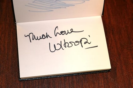 BOUND BOOK OF 108 CELEBRITY AND NOTABLE AUTHOGRAPHS INCLUDING ACTORS, MUSICIANS, JOURNALISTS,