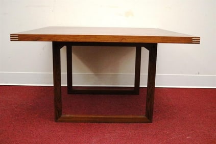 RUD THYGESEN FOR HELTBORG MØBLER SQUARE DANISH ROSEWOOD TABLE, Model 45. - H: 17 3/4 in. Top, 31