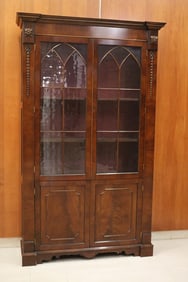 NEOCLASSICAL CARVED MAHOGANY FOUR-DOOR CABINET, late 19th-early 20th century. - H: 86 in. W: 48 in.