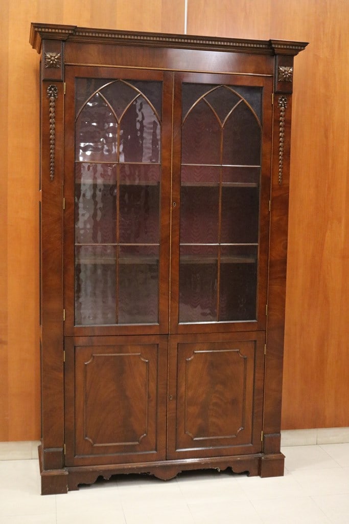 NEOCLASSICAL CARVED MAHOGANY FOUR-DOOR CABINET, late 19th-early 20th century. - H: 86 in. W: 48 in. (1 of 11)