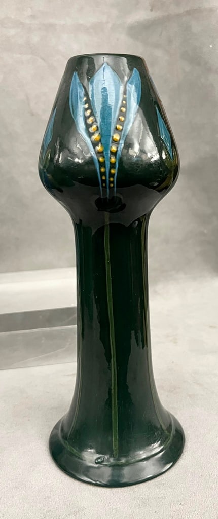 ROSEVILLE POTTERY "CROCUS" ART POTTERY BUD VASE ATTRIBUTED TO FREDERICK HURTEN RHEAD, (1 of 3)