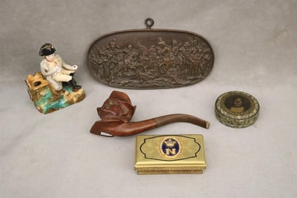 FIVE ASSORTED NAPOLEON-THEME COLLECTIBLES, late 19th-early 20th century.